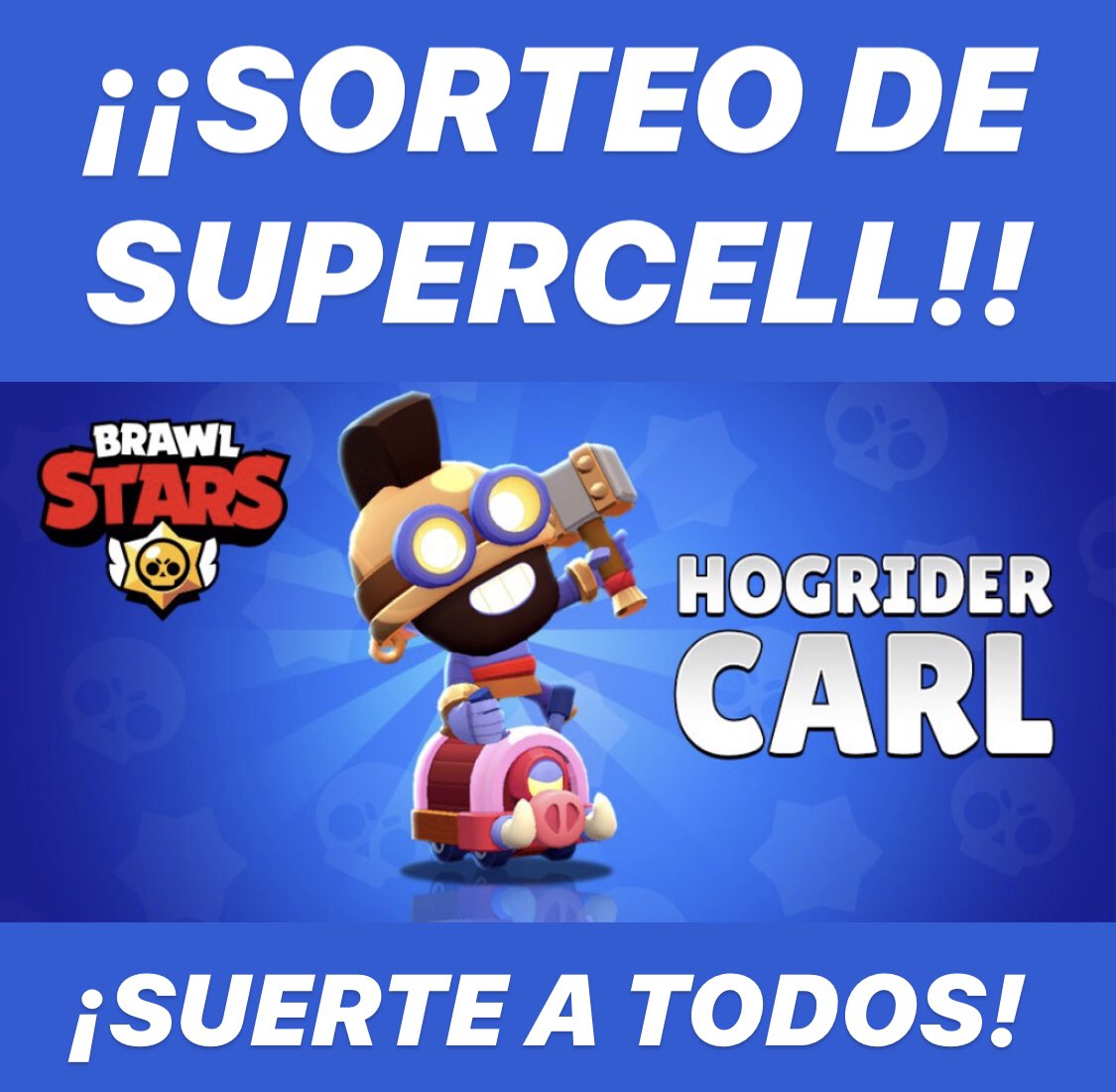 🌟SORTEO SUPERCELL🌟
¿Quieres conseguir las nueva Skin de CARL Gratis?

Vamos a regalar Skins por Supercell🔥

🔸REQUISITOS:
➡RT a este Tweet 🔃
➡Seguirme en Twitter
➡Sígueme en Instagram 
instagram.com/kius_yt/

Mañana anunciare al ganador!🙌
 #7clashiversary #winbrawlskins