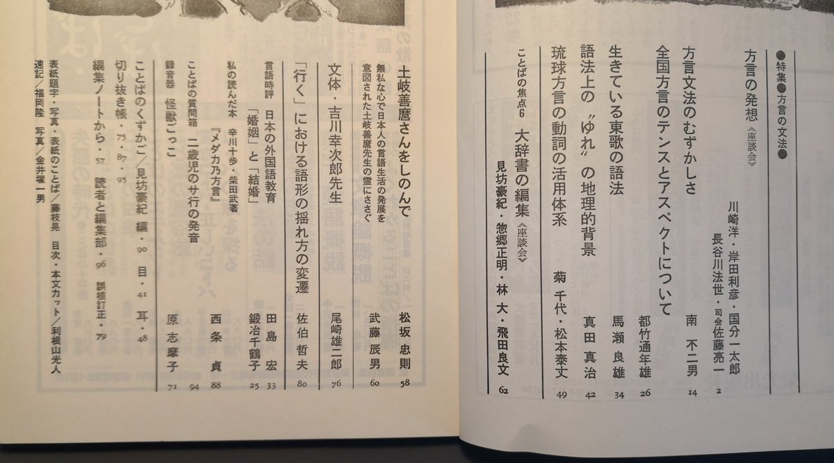 Yhkondo 書棚を整理していたら 雑誌 言語生活 筑摩書房 1980年6月号が出てきた 目次を見ると本当に充実した執筆陣で これが月刊だったとは信じられない思いがする 残念ながら今の日本語研究の学会の実力ではこれは作れない