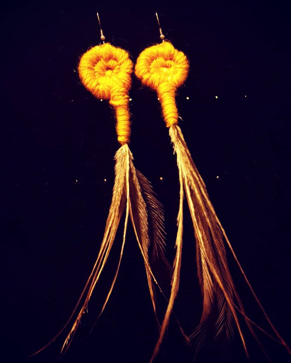 waybarra's tweet photo. Never enough emu feathers 💛💚 #aboriginal #weaving #Indigenous #art #culture #jewellery #earrings #handmadejewellery #handmade #blackbusiness https://t.co/ks1qHRD2PM