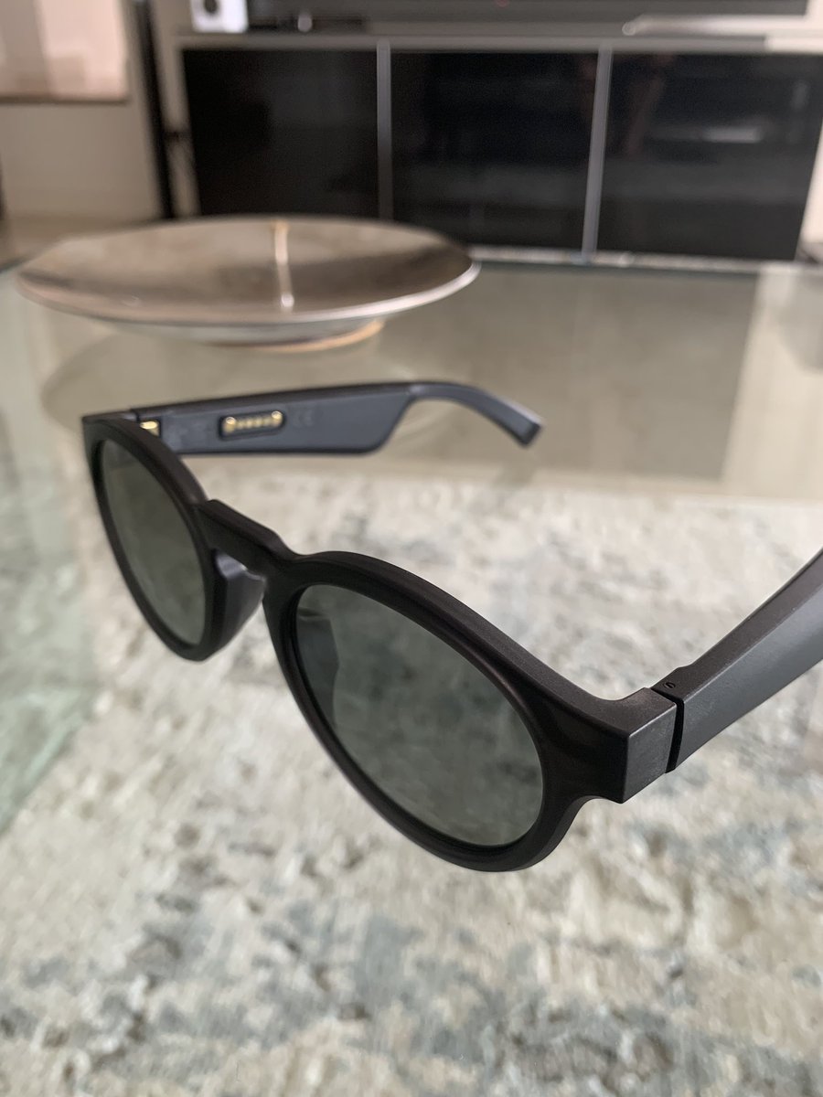 Jae28's tweet photo. What a great surprise; my husband bought me a pair of Bose sunglasses ... yes, they link to my iPhone and I can listen to music and podcasts, etc., with them. Wow! #awesometechnology https://t.co/lRskLfyXjn