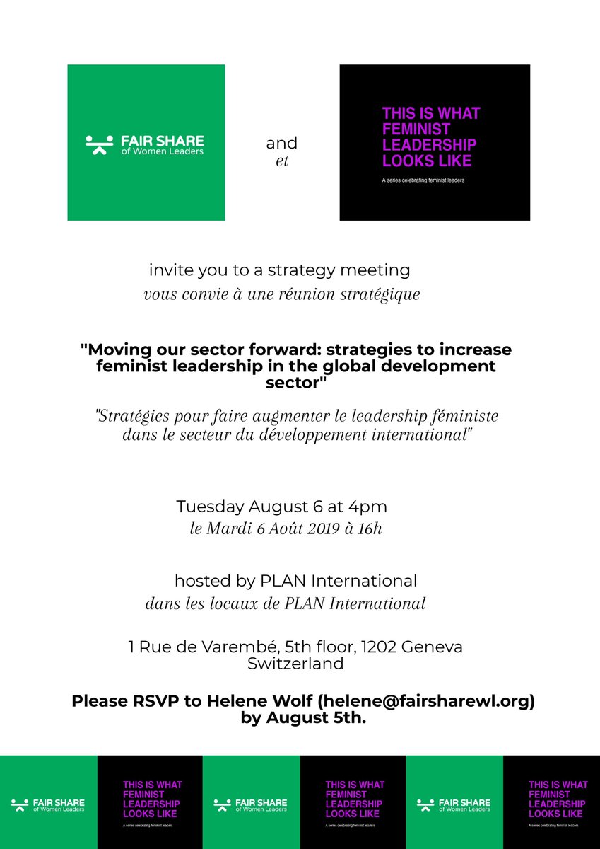 fair_wl's tweet photo. We hope to see you next week in Geneva and discuss how we can increase #womenleaders and #feminist leadership in the global development sector. Join us on 6 August! Thanks to @PlanUNGeneva for hosting us! https://t.co/7WGv9Gqm9o