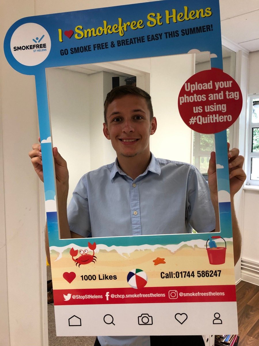Say cheese! Here's our Nathan with the selfie frame artwork we have produced for @StopStHelens as part of their #QuitHero campaign.  

If you or someone you know would like help to quit smoking head on over to their page for more information. 

#yourgoodguys #SmokefreeStHelens