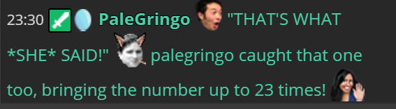 PaleGringo's tweet image. Another Late start to #DevNight. Summers Suck.  Let&apos;s go.

☑️ Reset Subpoints Goal in @streamlabs 
☑️ Removed Bit Goal from Gen2 Overlay
☑️ *Finally* created !hype command in Pedro, basic
☑️ Added a !pray command to invoke RNGesus
☑️ Added channel fave !TWSS counters

1/3