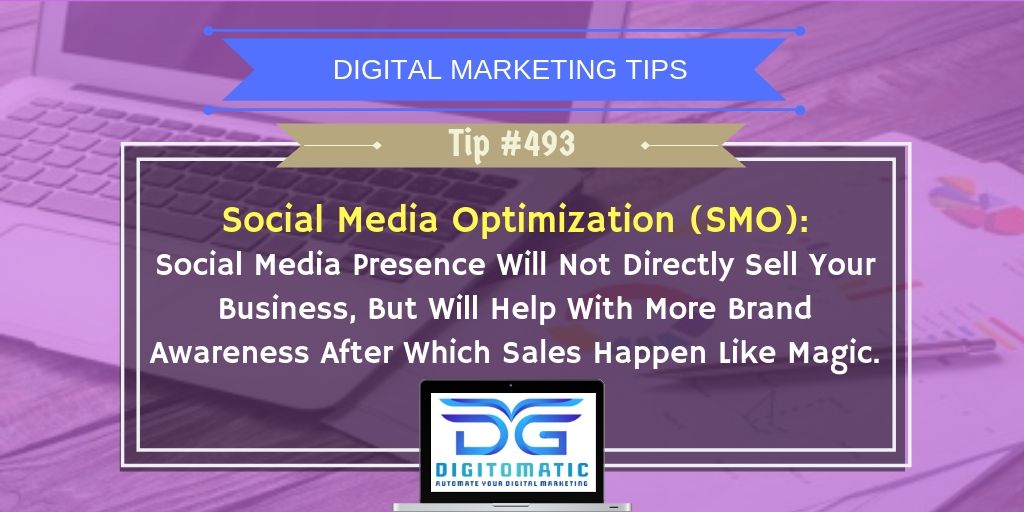 digitomatic's tweet image. #DigitalMarketing Tip #493
Social Media is not for direct selling it's for reaching audiences and creating brand awareness rest your product/services speak for itself.
#SocialMedia #socialmediamarketing #onlinemarketing #InboundMarketing #branding #marketingdigital #GrowthHacking