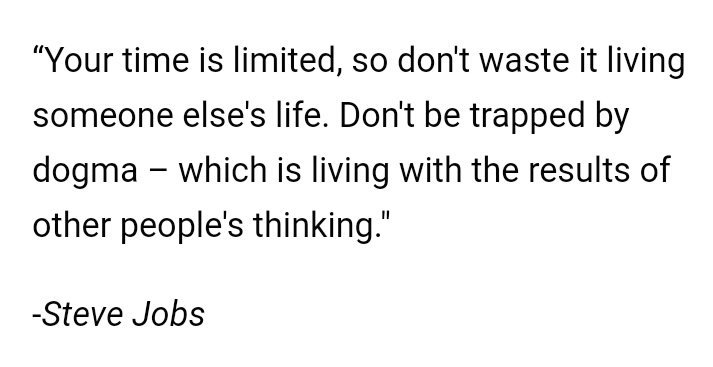 VijayGusaiwal96's tweet photo. Quotes of the day....
Brilliant quotes of Steve Jobs...
#quotes #quotesoftheday
#imagine #motivation #selfvictory #success #successpicture #successman #selfmiracle https://t.co/BQafQD3McG
