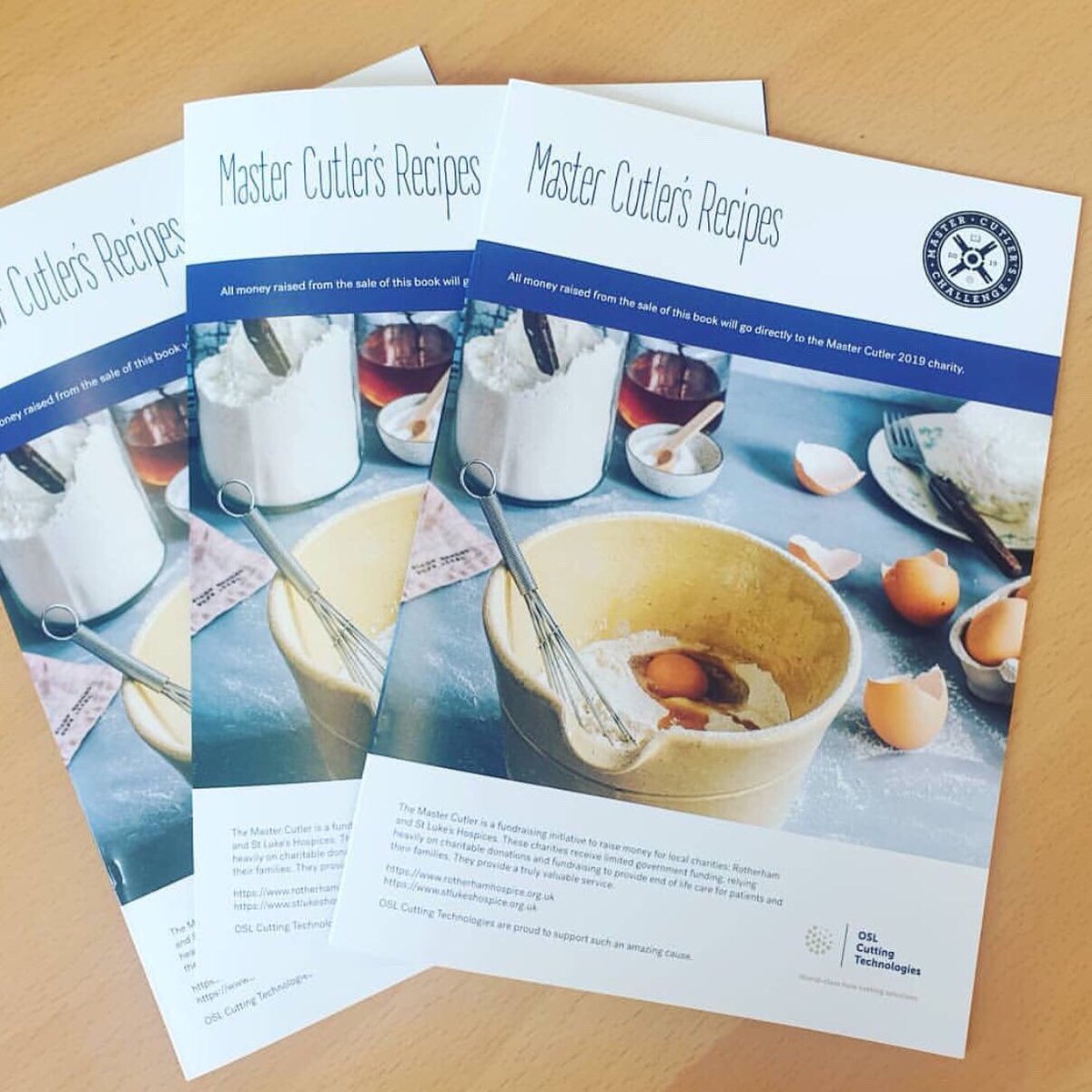 Rotabroach's tweet photo. Proud to present our very own recipe book for the Master Cutler Challenge 2019. Here is a yummy dish from the booklet. Don’t forget to post your own pic made from the book and tag us. Enjoy 😋
#mastercutlerchallenge #charity #recipes #madewithlove #FridayFeeling #Sheffield https://t.co/ZT9CZP5glo