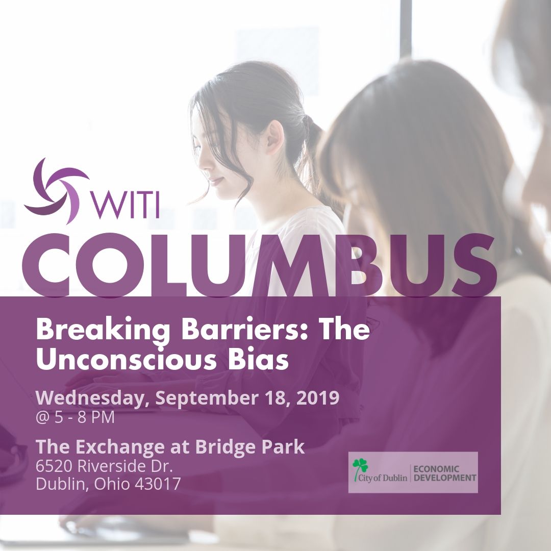 WITI_Columbus's tweet image. Join WITI Columbus &amp;amp; The City of Dublin for a panel discussion on unconscious bias and breaking workplace barriers on September 18th! #LGBTQ #WITI #witicolumbus #equality #unconsciousbias #dublinohio app.marketbeam.io/u/W8yvJR