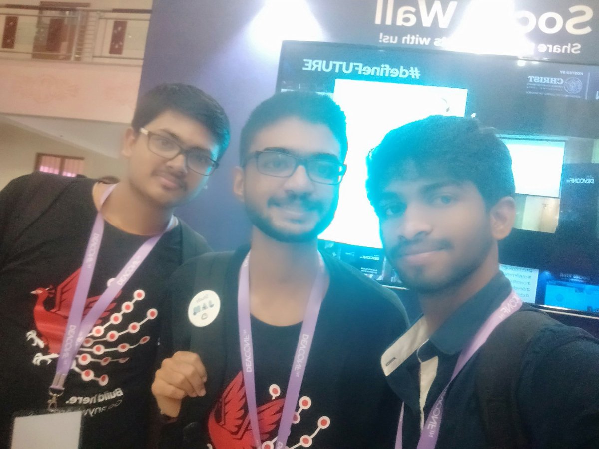 DevaNm21's tweet image. That was awesome! Day 1 of #devconf was super cool!
Attended many sessions, met people and looking forward towards day 2.
With @akshuAkshay18 and @Arbazdev 

#devconf19