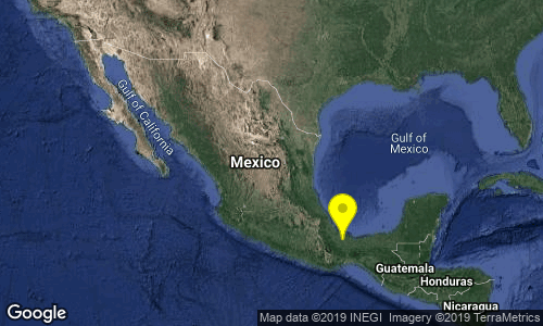 SismologicoMX's tweet photo. SISMO Magnitud 5.0 Loc  8 km al NORTE de J RODRIGUEZ CLARA, VER 02/08/19 03:35:00 Lat 18.06 Lon -95.39 Pf 66 km https://t.co/FrkUep1u6i