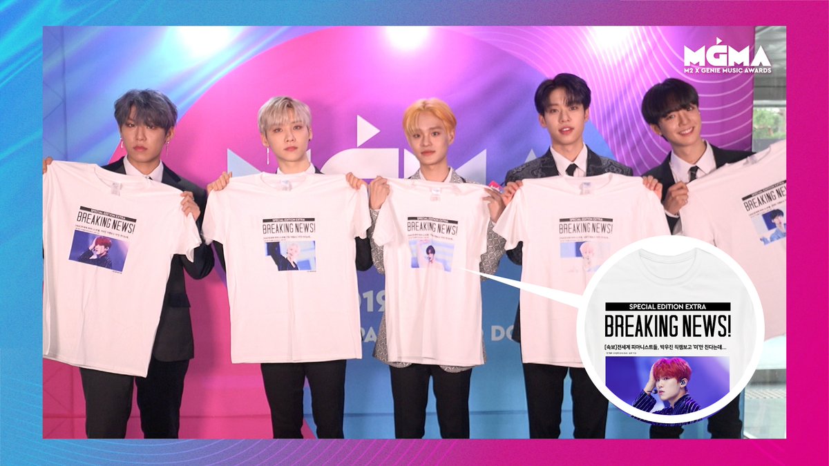[#MGMA EVENT🎉] 내 최애 #AB6IX #에이비식스 에게 무사히 전달된 커플 티셔츠!👕 당첨자 분께는 DM을 통해 배송 안내 드리겠습니다💞

#M2 X #GENIE MUSIC AWARDS #PLAY_MGMA