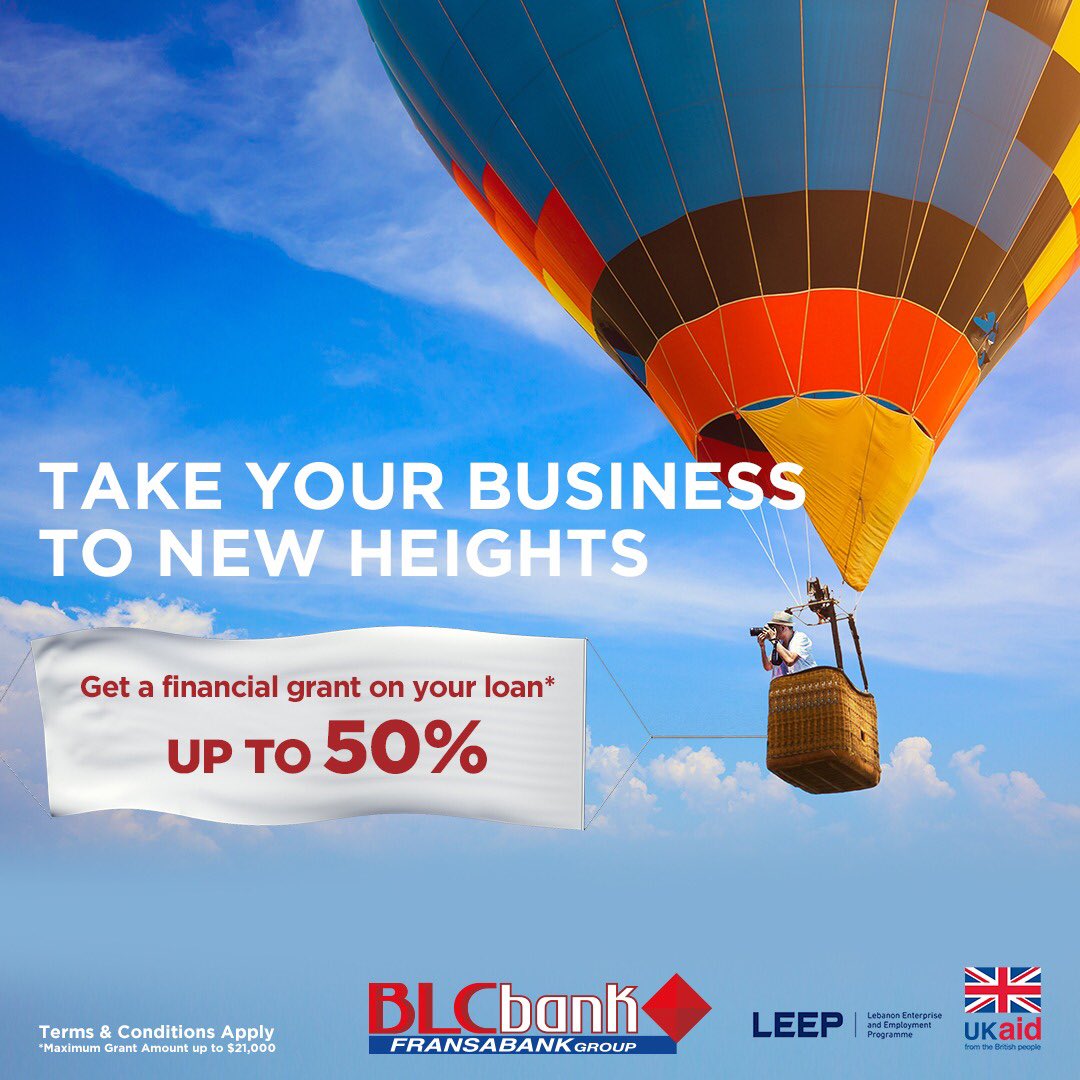 BLCBank's tweet photo. To further support Small and Medium Enterprises, #BLCBank, in collaboration with UK Aid, is offering Lebanon Enterprise &amp; Employment Program @leeplebanon. Grow your business and reach new heights with a financial grant up to 21,000$!
T &amp; C apply. For more info, call 1510 https://t.co/3DgSNXFPsd