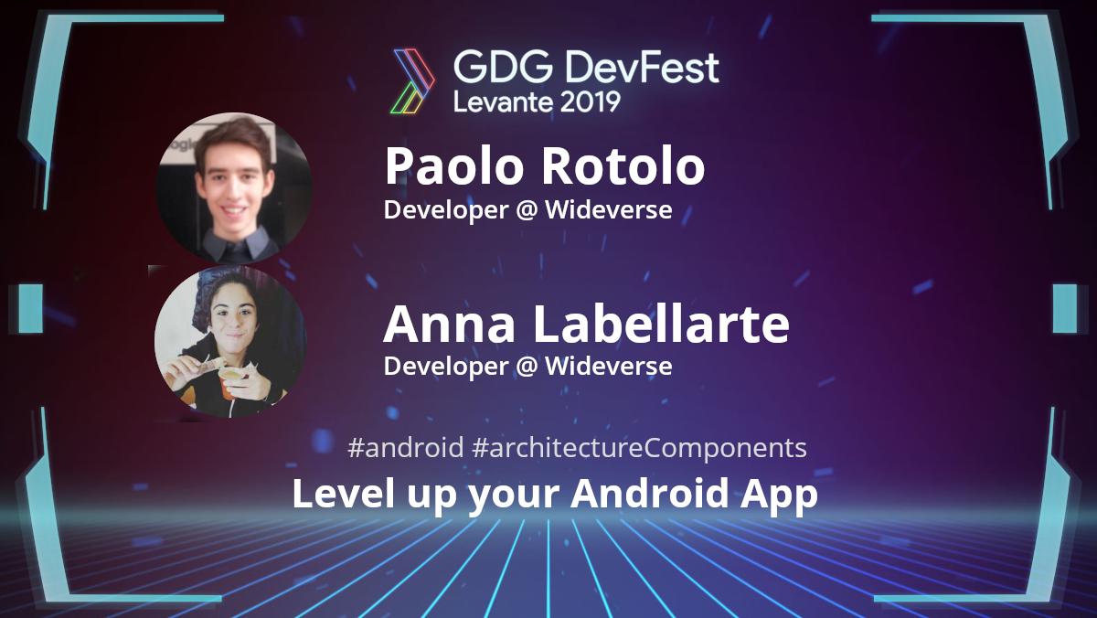 gdgbari's tweet photo. Di cosa ci parleranno il nostro Paolo e la nostra Anna durante la #DevFestLevante?
Di come fare salire di livello la tua app #Android!
#android #architectureComponents https://t.co/t1zhU4WIfd