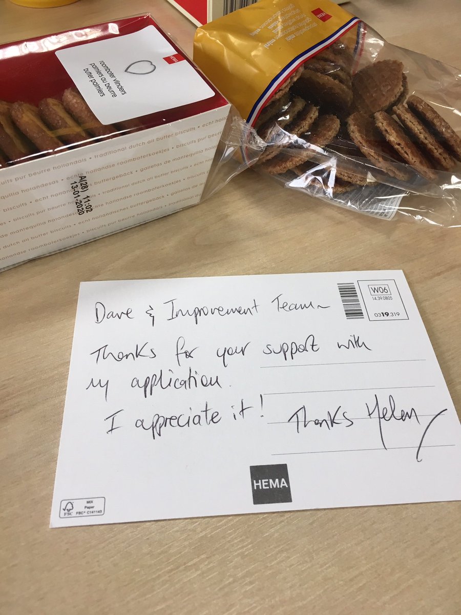 The intrinsic rewards of working in improvement are great, but these taste nicer 😀. Thanks Helen, good luck.