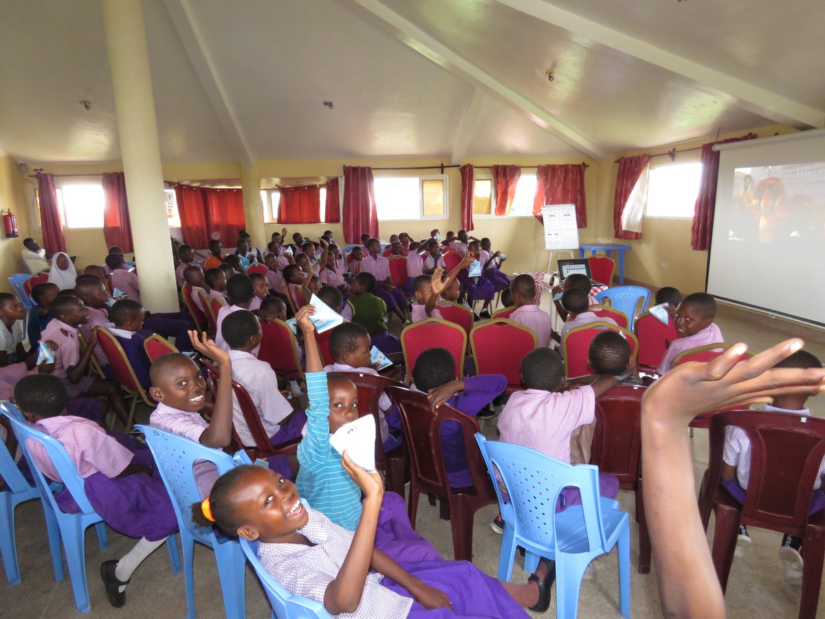 Elimucanada's tweet photo. What joy as the staff of #GlobalChildCareServices in Canada watched the students of #UpendoSchool which they helped to build in Kenya. The children performed for their Canadian audience via Skype from #ElimuResourceCentre as part of their end of term Closing Day. https://t.co/aLeLfZGGLZ