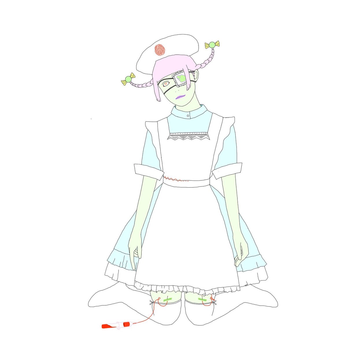 エ ル ピ ス ロリータ ファッション 挿絵 イラスト 漫画 メイク 絵描き 原宿 ロリィタファッション Lolitafashion Lolita 看護師 ヤンデレ