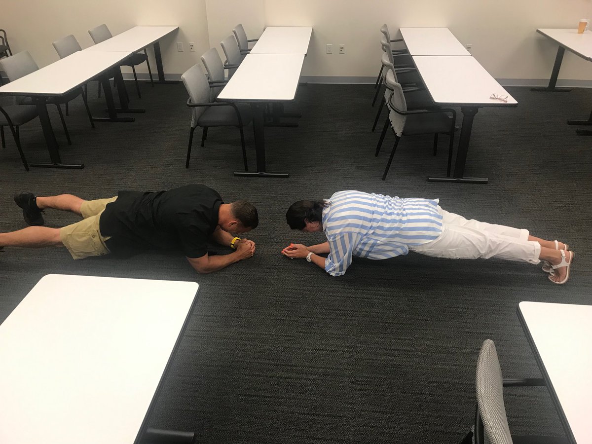 Mark and Dawn planking at the SSC.