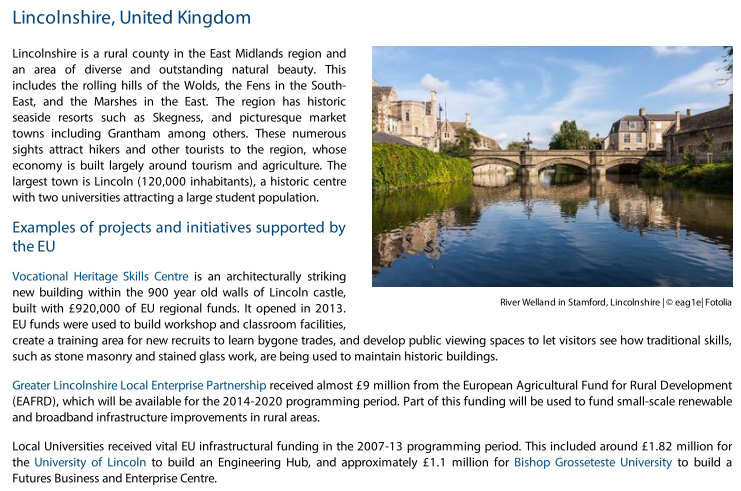 Lincolnshire:-Almost £1m to build workshop and classroom facilities, create a training area for new recruits to learn bygone trades.-£9m to fund small-scale renewable and broadband infrastructure improvements in rural areas.-£1.82m for Univ. of Lincoln to build Engineering Hub