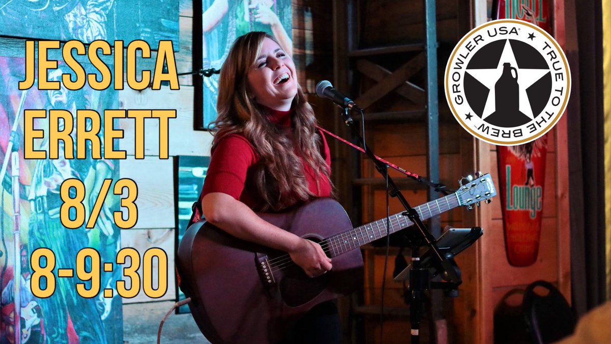 Jessica Errett returns to Growler for a solo performance of her original tunes and fresh takes of songs you’ve heard before.
She has developed a writing style that is honestly simple, layered with beautiful dissonance and smooth airy vocals.

#supportlocal #singersongwriter