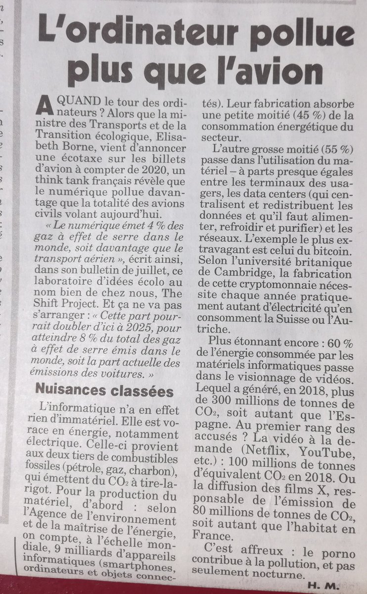 Jan Le Moux (@janlemoux) on Twitter photo Le <a href="/canardenchaine/">Le Canard enchaîné</a> évoque les impacts effrayants de la communication #numerique. Doit on attendre l'effondrement du #papier pour réagir ? #ApresilSeraTropTard Le <a href="/canardenchaine/">Le Canard enchaîné</a> évoque les impacts effrayants de la communication #numerique. Doit on attendre l'effondrement du #papier pour réagir ? #ApresilSeraTropTard