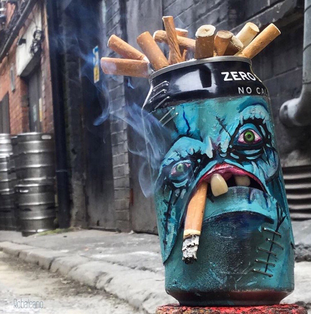 Robaleano's tweet photo. Happy Friday! 🍻 #ImOldEnoughToRememberWhen #cigarettes were a thing  #FridayMotivation #FridayFeeling #alcohol #dublin #ArtistOnTwitter #streetart #pisshead #beer #craftbeer #beercan #cokecan https://t.co/RKfudb79IB https://t.co/vfaaM33Gqg