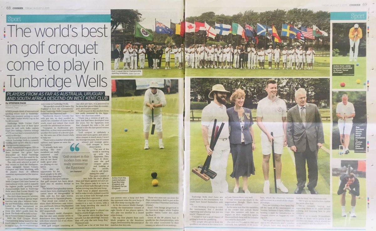 Today is the final day of the WCF Simon Carter Golf Croquet World Championship at Tunbridge Wells.  @croquetengland <a href="/RoyalTunWells/">RoyalTunbridgeWells</a> <a href="/maryharristw/">Mary Harris</a>

<a href="/WestKentChamber/">WestKentChamber</a> <a href="/TWellsTourism/">Visit Tunbridge Wells Tourist Info</a> <a href="/tw_events/">Tunbridge Wells Events 👑</a> <a href="/Mayor_TWBC/">TWBC Mayor</a>