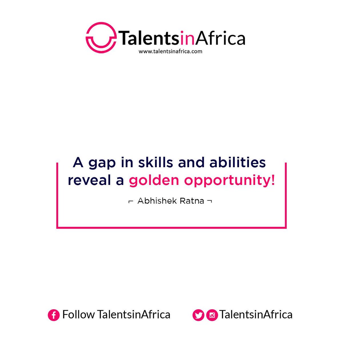 TalentsinAfrica's tweet photo. #Morningmotivation #TIAWork
Abhishek Ratna is a member of Mensa International has an MBA in Finance and Marketing with extensive corporate experience and an Image Consultant.
#TalentsinAfrica #Ghana #Employment #Recruiters #African #JobPostings #CareerFairs #ExceptionalTalents https://t.co/4KVQ9z8ZTt