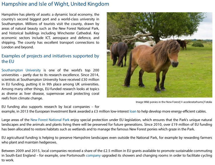 Hampshire and Isle of Wight:-£30m ifor Univ. for research on liver disease, supernovae and protecting coral reefs from climate change.-£3m to help develop more energy-efficient cables.-£19m to restore habitats such as wetlands and to manage New Forest ponies