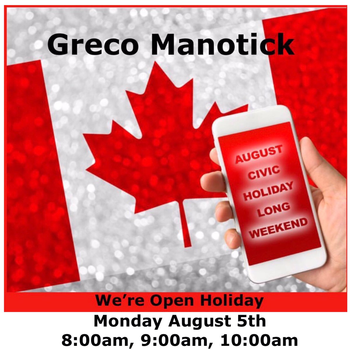 Yes we are open this Holiday Monday, August 5th. We’ll have classes at 8:00am, 9:00am and 10:00am. Hope to see you.