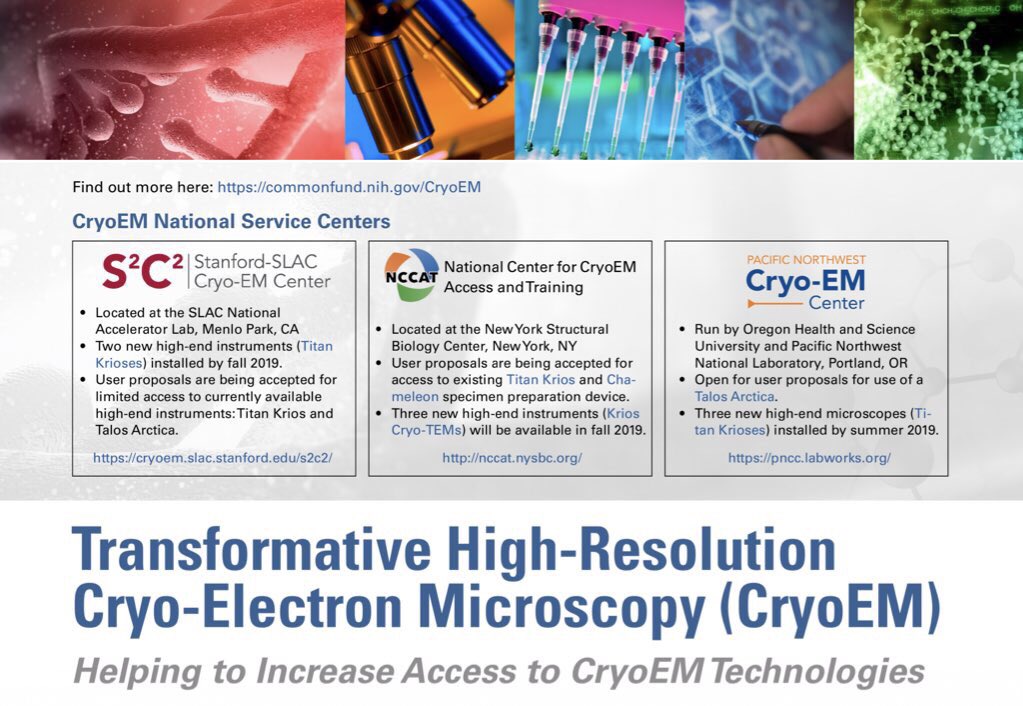 Going to #MM2019Portland &amp; ready to learn about the <a href="/NIH_CommonFund/">NIH Common Fund</a> Transformative High Resolution #cryoEM program?

Meet us at:
1) Short Course X-10
B110-111 Sun Aug 4 8:30A

2) X30.1-Tech Forum
B117 Wed Aug 7 10:30A

3) Booth 652 by <a href="/CryoEM_PNCC/">PNCC</a> with <a href="/SLAClab/">SLAC</a> #S2C2 &amp; <a href="/NCCATinfo/">NCCAT Info</a>