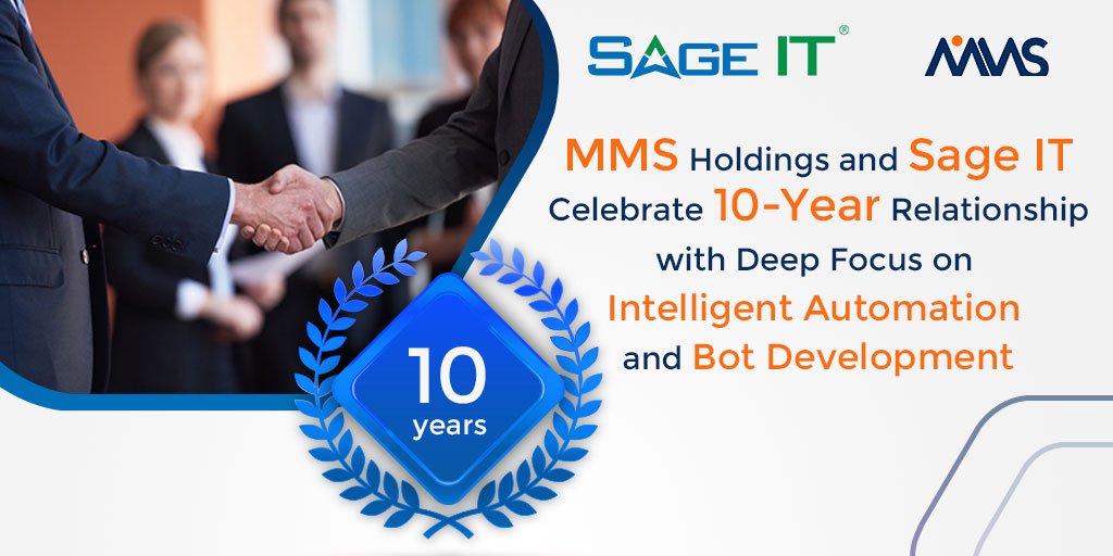 Join us in celebrating our 10-Year relationship with @mmsholdings with deep focus on #intelligentautomation and #bot development. sageitinc.com/mms-holdings-a…
#SageIT #customerexcellence #artificiaiintelligence #nlp #clinicalresearch #operationalexcellence #cognitiveautomation