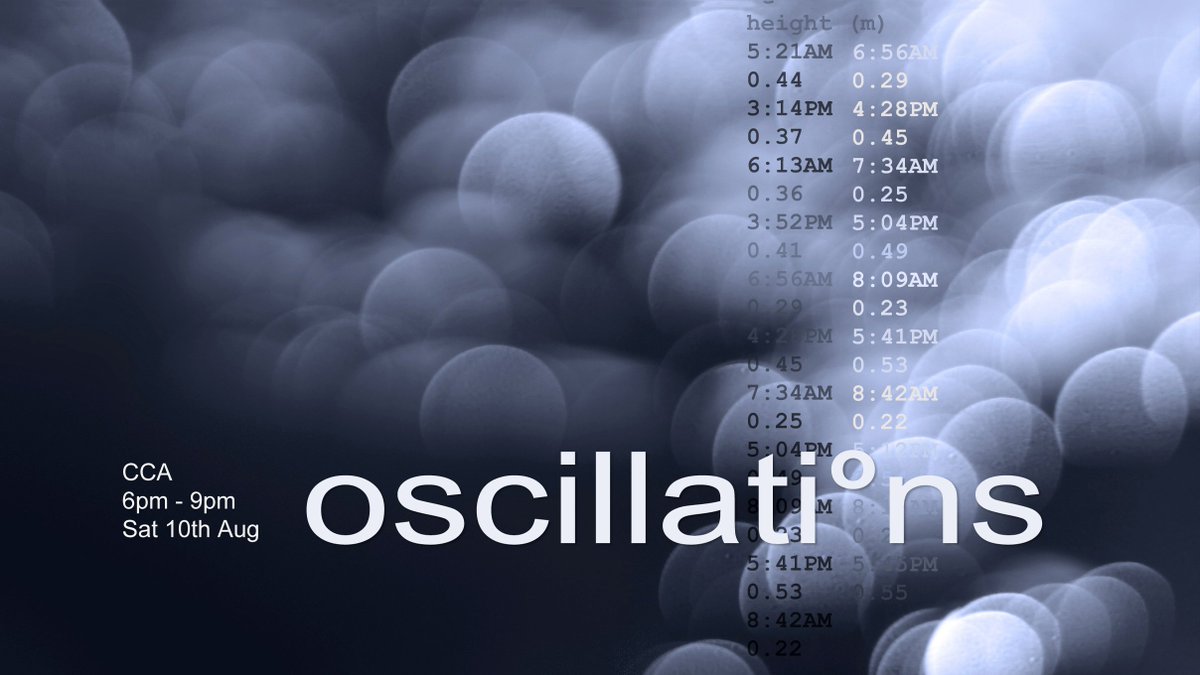 jaregger's tweet photo. Join us at Oscillations, an immersive installation by 
@IvictoriaEvans
 
@CCA_Glasgow
 on Sat 10th Aug 6pm-9pm! FREE NON-TICKETED Oscillations explores tidal patterns of the Clyde river constructing a mesmerising multi-sensory landscape. Curated by Javier Aregger #oscillationsatc https://t.co/eXwoGBWX0u