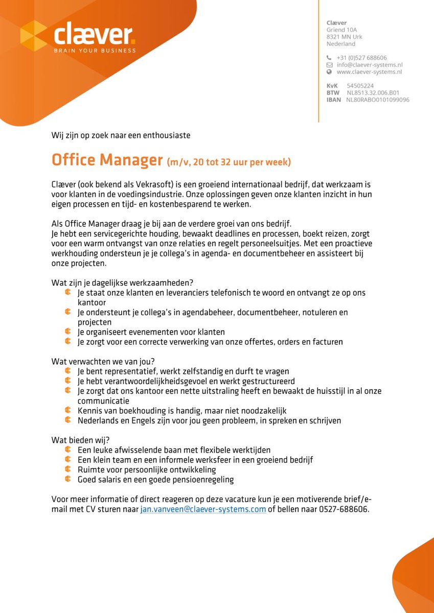 Wij zoeken een nieuwe collega!