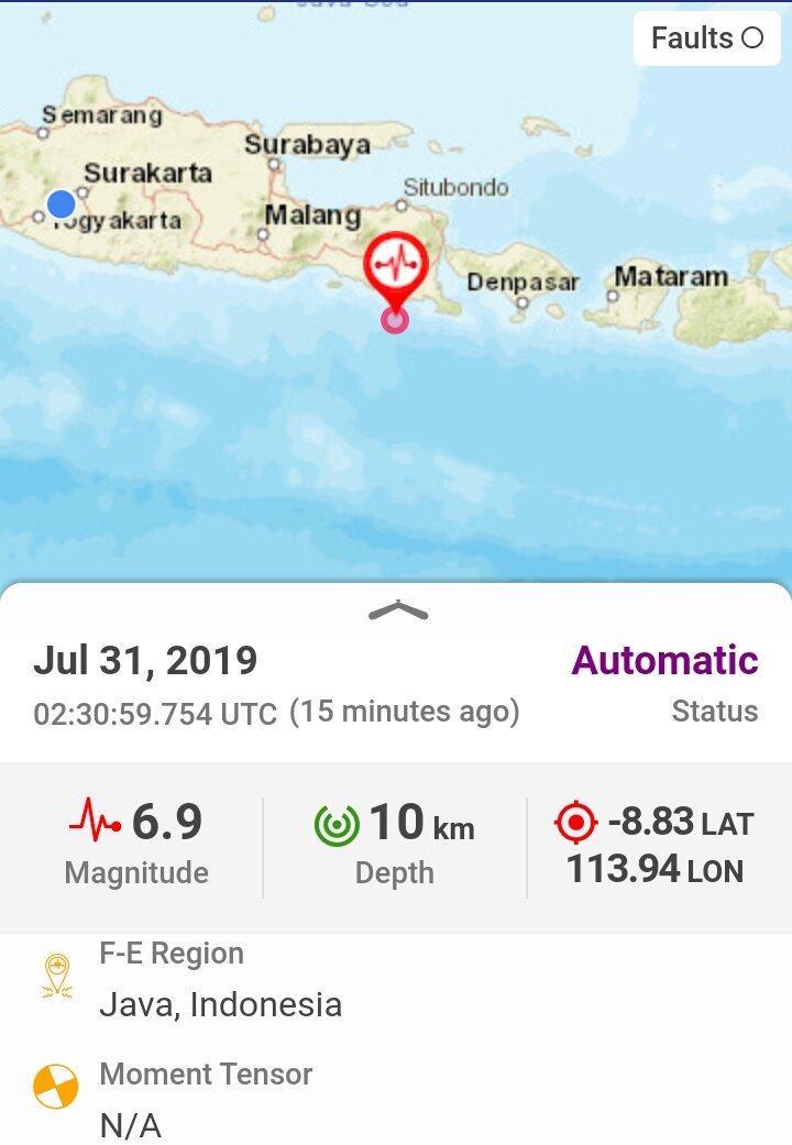 31 juli 2019 gempa 6.9 SR di ujung Timur Pulau Jawa

2 agustus 2019 gempa 7,4 SR di ujung Barat Pulau Jawa.

Patahan laut Selatan Jawa memang mengerikan karena sudah memasuki fase kegempaan besar (diperkirakan > 8 SR)  600 tahunan..

Ayo Sadar Mitigasi yah sebelum Telat