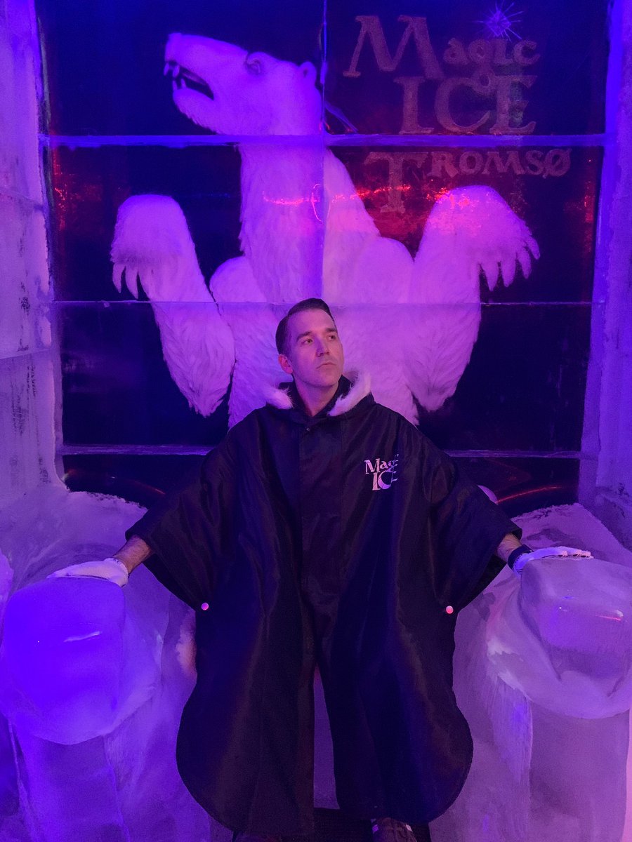 mattjmcclure's tweet photo. I found a way to stay cool during the #HEATWAVE2019. Go to #Norway and sit in a room made entirely of ice! #magicice #tromso https://t.co/1yIwmSYvYX