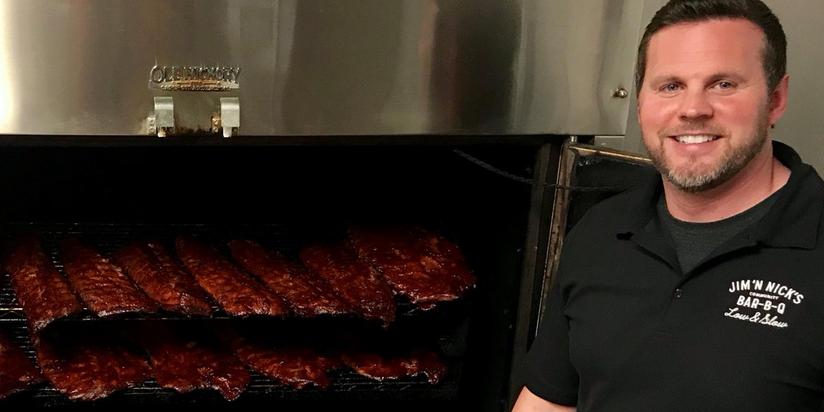 jimnnicksbbq's tweet photo. Where were you this morning at 4:59 am? At Jim โN Nickโs, our Pitmasters are up and at โem, loading their smokers. Ribs, pork, chicken, brisket, turkey โฆ heck, even sausageโwe smoke them all โlow and slow.โ #JNNBBQ https://t.co/aXSdwenwTF