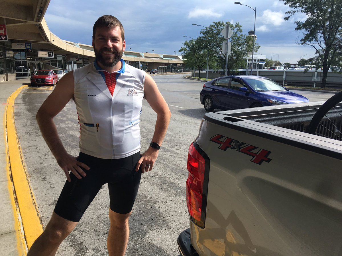 Have you ever seen a guy in bike shorts and a sleeveless shirt at the airport?  Now you have! Thanks to <a href="/BenUrick/">Ben Urick</a> and Katie Urick for picking me up at the KC airport- off we go to Council Bluffs for RAGBRAI 2019!  #Ptridesragbrai <a href="/IowaPharmacyIPA/">Iowa Pharmacy Association</a> <a href="/Pharmacy_Times/">Pharmacy Times</a> <a href="/TotalPharmacyUS/">Total Pharmacy</a>