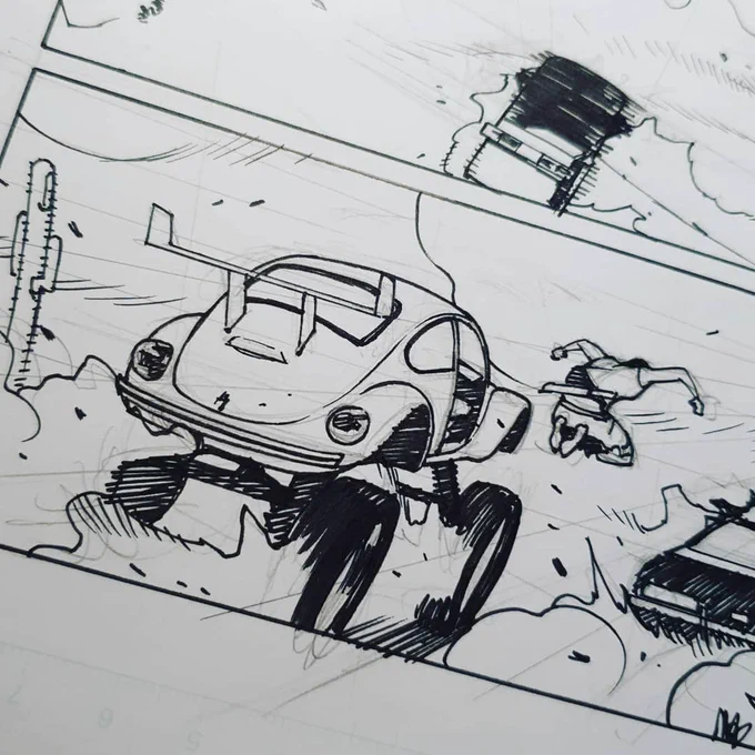 ... And there are so many more car action scenes in this arc, you won't believe. Takes time but I'm having a blast.
#DeathOrGlory
@ImageComics @Remender 