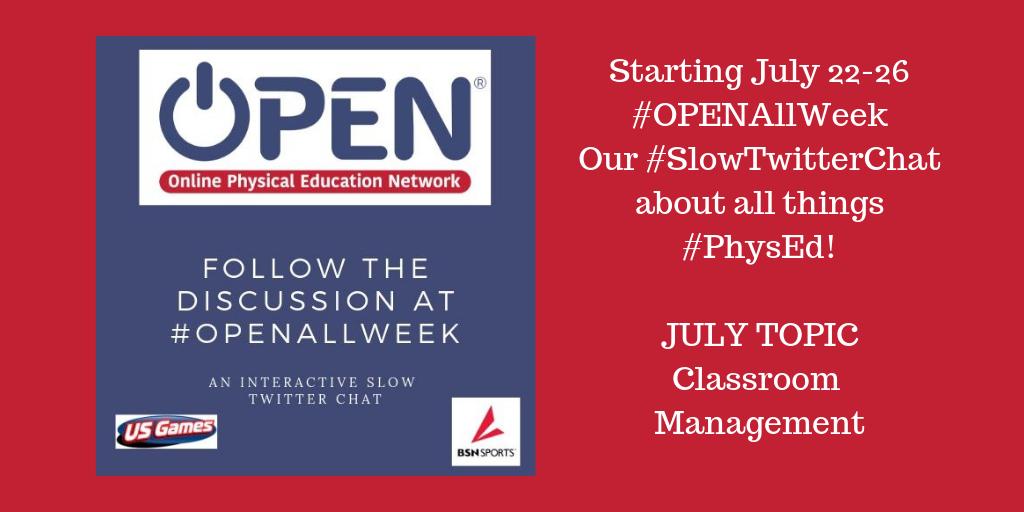 OPENPhysEd's tweet photo. So excited to start #OPENAllWeek tomorrow! Who is in? #physed #espechat #PEInstitute19  #SlowTwitterChat https://t.co/7ASO0nmQqx