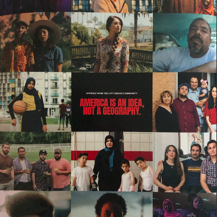 migrant_mothers's tweet photo. "America is an idea, not a geography." Have you seen @lyft's recently launched immigration campaign? It's great to see more and more private entities supporting this cause, despite the US administration's battle! Great ad campaign in this weekend's @nytimes magazine. https://t.co/s6zRmtSGyi