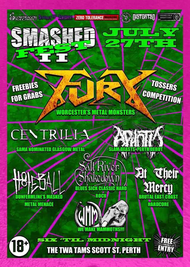 NEXT SATURDAY!! We will be on this beast of a show at the Twa Tams in Perth. July 27th and Free Entry!!! See you there 🤘🤘🤘