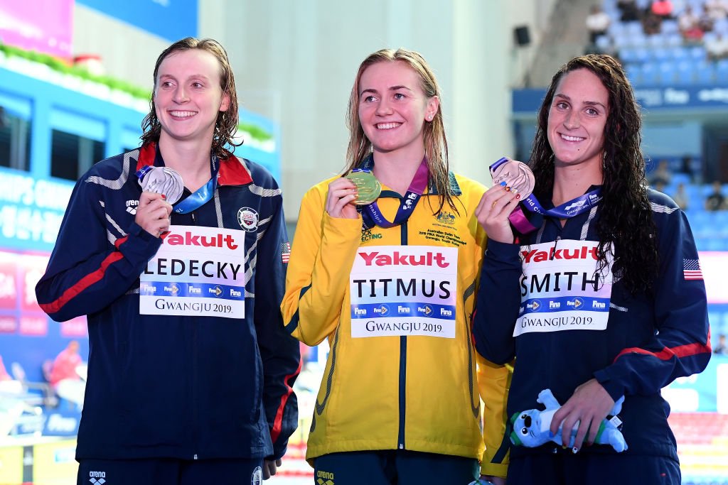 #SWIMMING - Women's 400m Freestyle FINAL

🥇 Ariarne Titmus
🥈 <a href="/katieledecky/">Katie Ledecky</a> 
🥉 Leah Smith

#FINAGwangju2019