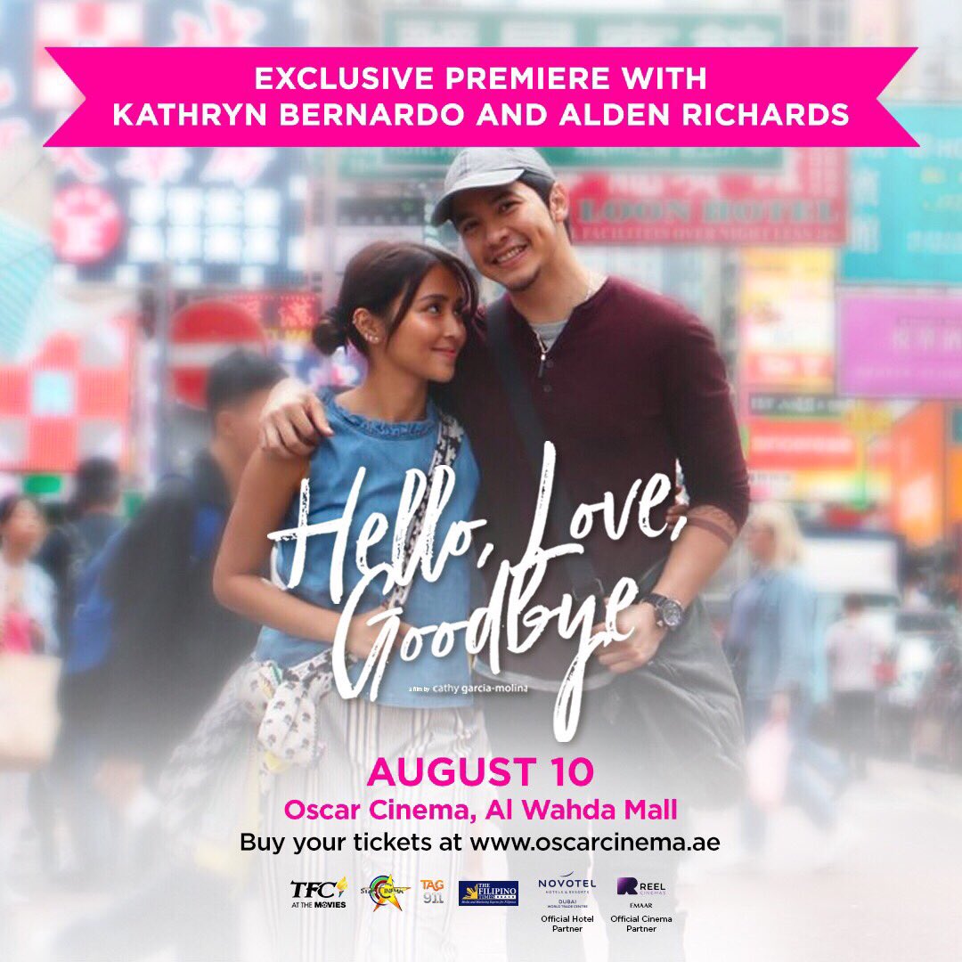 CONFIRMED: Kathryn Bernardo and Alden Richards are flying to UAE! 

Watch #HelloLoveGoodbye with Kathryn and Alden on August 9 in Dubai and August 10 in Abu Dhabi! 

#HelloLoveGoodbyeMiddleEast