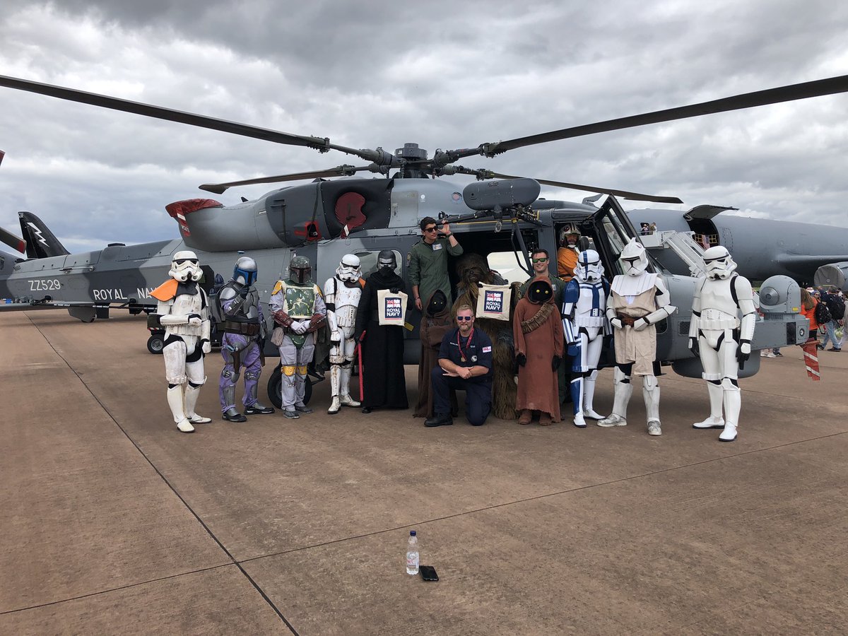 The @RoyalNavy and @RoyalMarines  take great pride in our diversity...... who wouldn’t want a Wookiee as a run ashore oppo? #815NAS #824NAS @RNASYeovilton @RNASCuldrose @BrigJkFraserRM @airtattoo