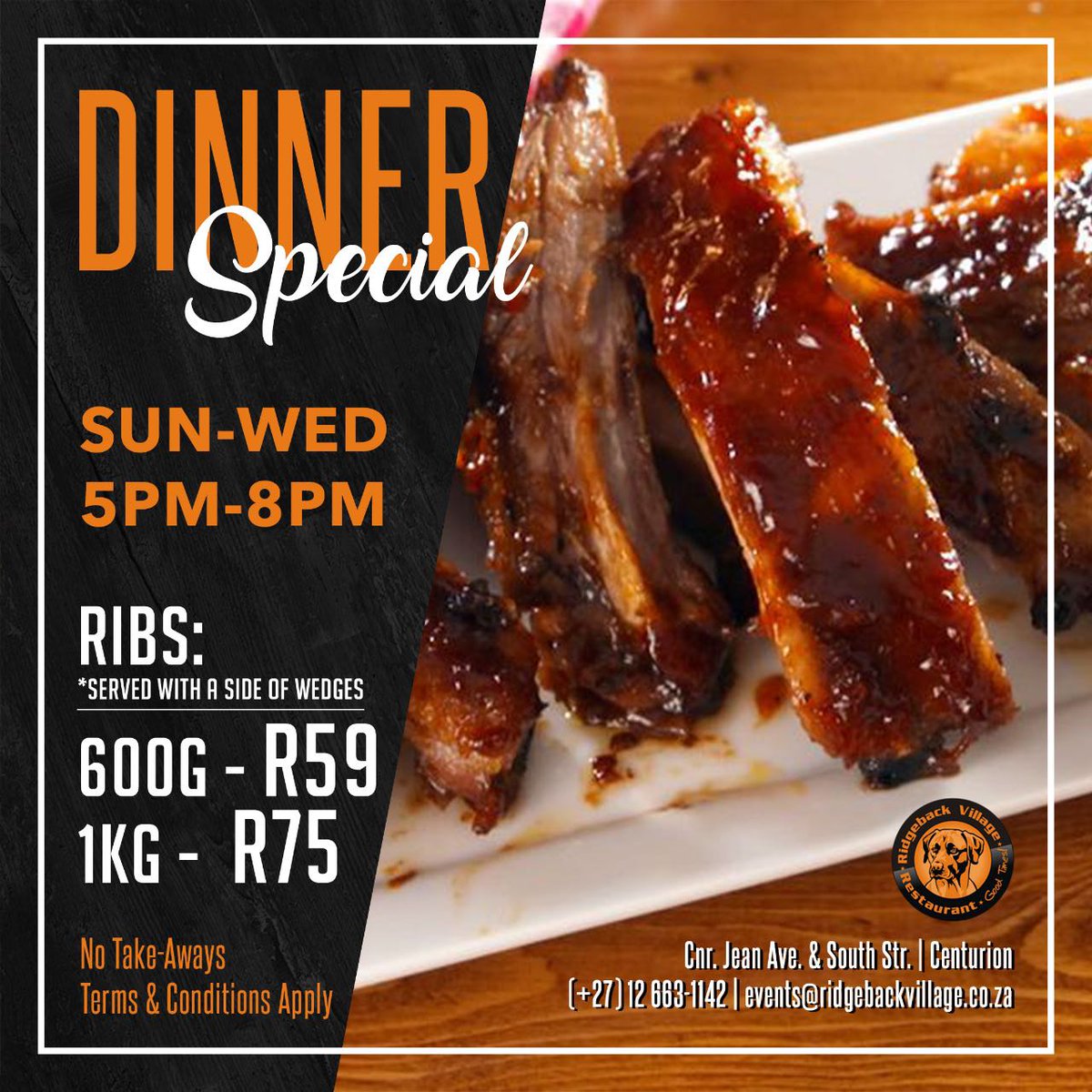 RidgebackV's tweet image. Get the best of your week at Ridgebacks, Sunday we kick off all our amazing specials for the week, including our UNBELIEVABLE dinner special.