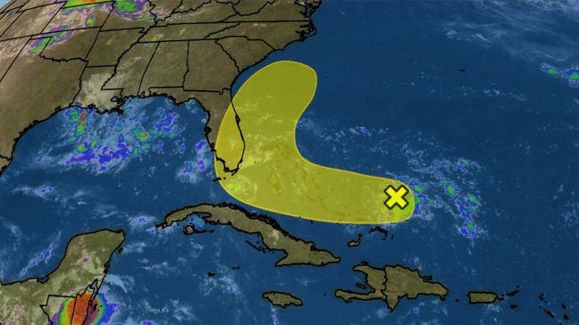 Tropical development is unlikely from disturbance east of the Bahamas, but it will send a surge of moisture toward Florida: wxch.nl/30M3BW8