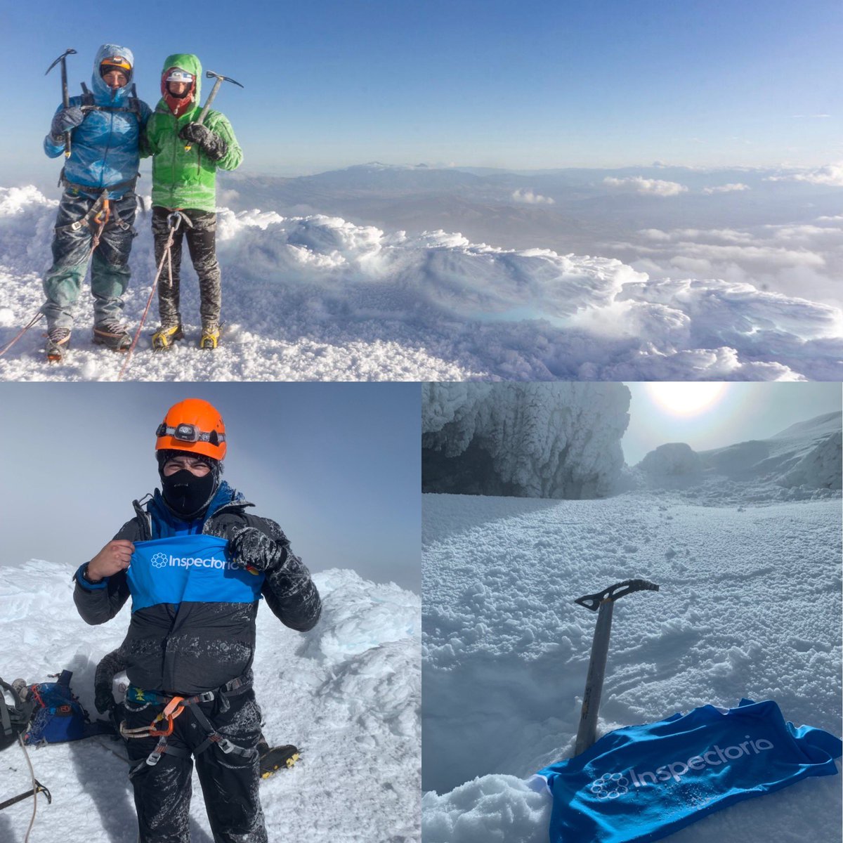Congratulations to our Board Members @marksolon <a href="/rbroshar/">Ryan Broshar🔥</a> <a href="/FerMoncayo/">Fernando Moncayo Cas</a> for having reached the top of the #Cotopaxi volcano 19,347 feet / 5,897 meters in #Ecuador 🇪🇨 #teamwork #endurance #inspectorioproud 👊🏼🙏🏼🙌🏼