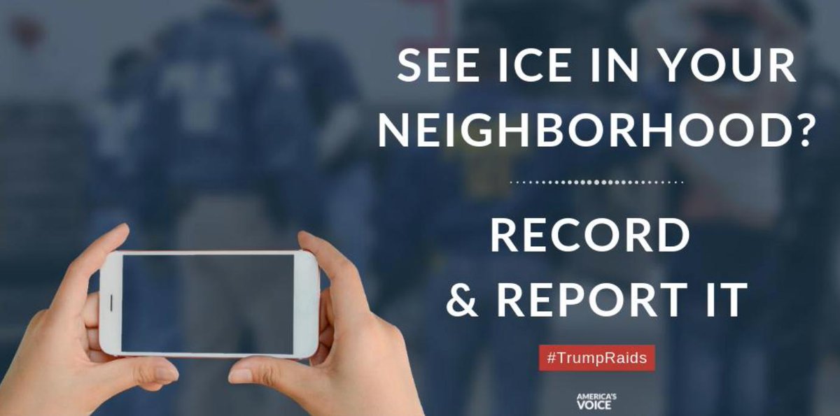 4 steps if you witness an <a href="/ICEgov/">U.S. Immigration and Customs Enforcement</a> raid: 
1. Do not walk away.
2. Get your phone out. 
3. Record
4. Report it at 1-844-363-1423 
#TrumpRaids