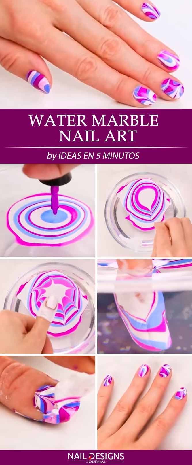 Nail Art Water Marble Step By Step