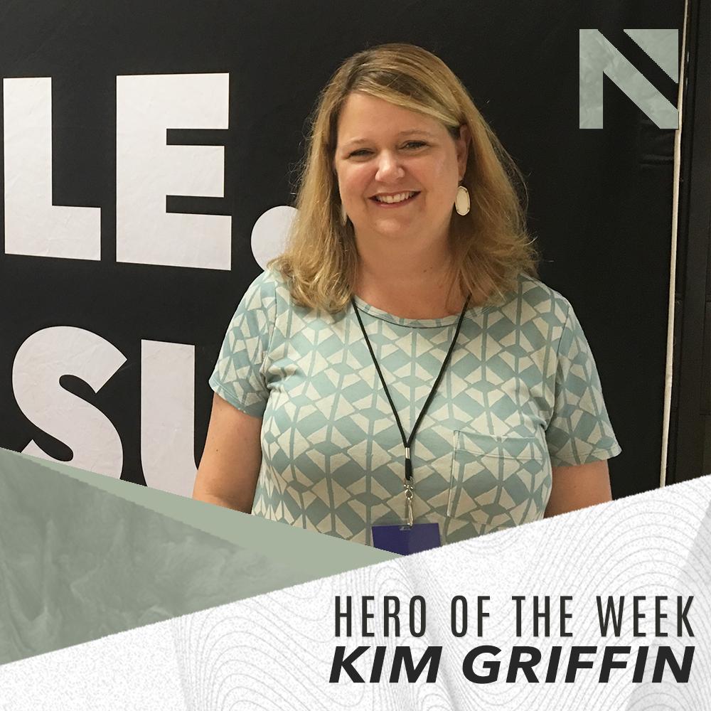 Guthrie_NC's tweet photo. Our #HeroOfTheWeek is Kim Griffin! She serves on the Host team. She has a wonderful smile and greets everyone as they enter into church with her kindness. If you see her in the halls give her a Hi-5 ✋🏻!! #NCGuthrie is so thankful for Kim! #jointheteam #communitywins #GodLovesYou https://t.co/k6ZSLc1UYw