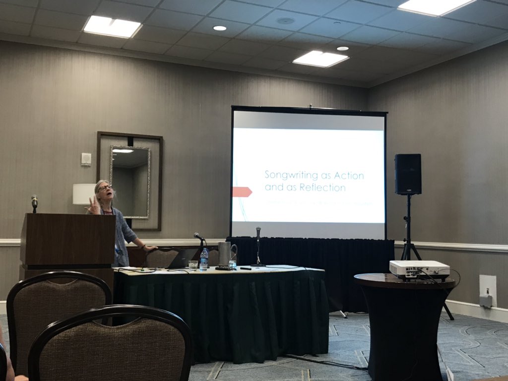 5thatROE's tweet photo. Mrs Dottie Price teaching at #IBNOLA2019 about songwriting as action and reflection. @ROEworld #team5 https://t.co/1jJ3GwaJhP
